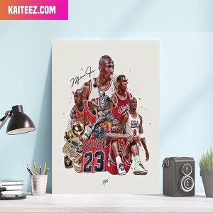 Michael Jordan Number 23 Chicago Bulls Signature Home Decorations Poster-Canvas