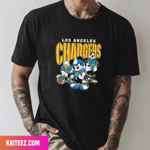 Mickey Donald Duck And Goofy Football Team Los Angeles Chargers Unique T-Shirt
