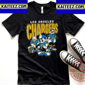 Mickey Donald Duck And Goofy Football Team Los Angeles Chargers Vintage T-Shirt