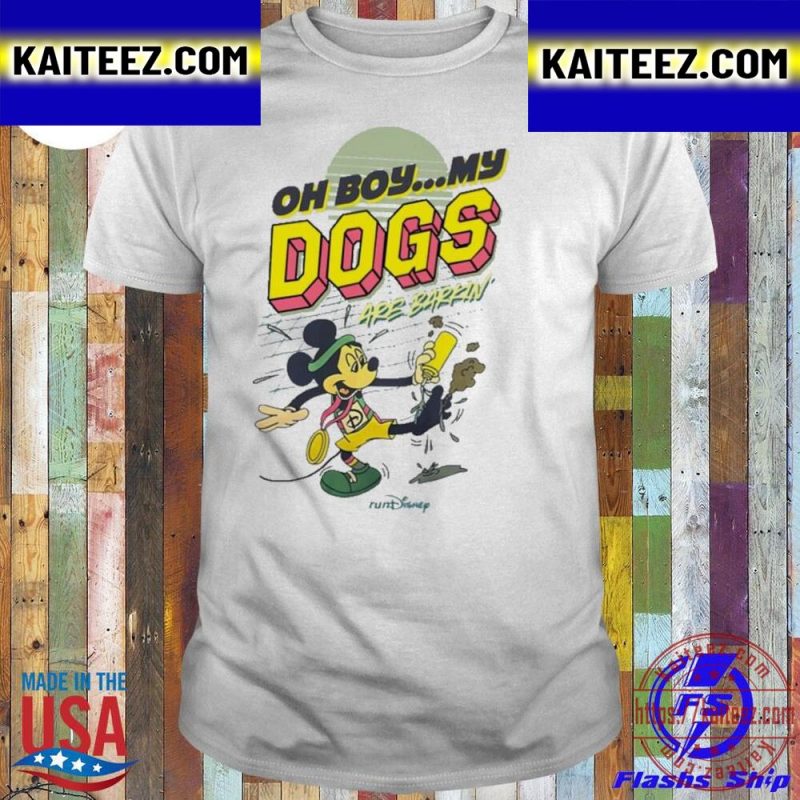 Mickey Mouse Oh Boy My Dogs Are Barking Vintage T-Shirt - Kaiteez