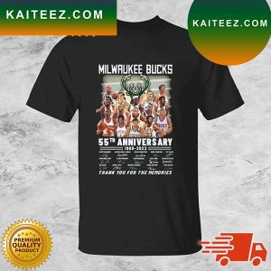 Milwaukee Bucks 55th Anniversary 1968-2023 Thank You For The Memories Signatures T-shirt