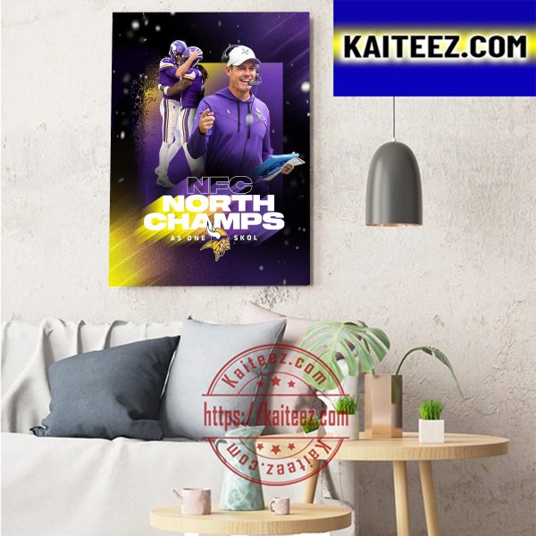 Minnesota Vikings Are 2022 NFC North Champions Art Decor Poster Canvas