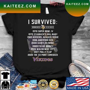 Minnesota Vikings I Survived 1970 Super Bowl IV T-shirt