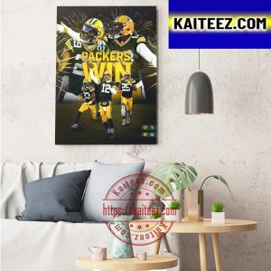 Minnesota Vikings Vs Green Bay Packers NFL Game Summary Packers Win Art Decor Poster Canvas