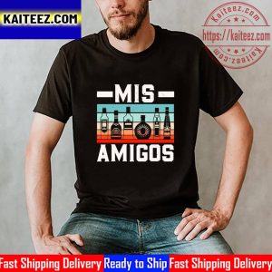 Mis Amigos Tequila Mexican Fiesta Party Cinco De Mayo Vintage T-Shirt