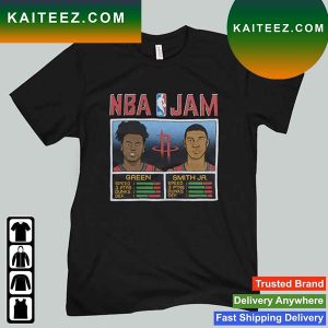 NBA Jam Houston Rockets Green And Smith Jr T-Shirt