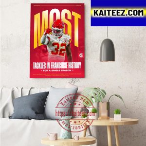 Nick Bolton Tackles In Franchise History For A Single Season With Kansas City Chiefs NFL Art Decor Poster Canvas