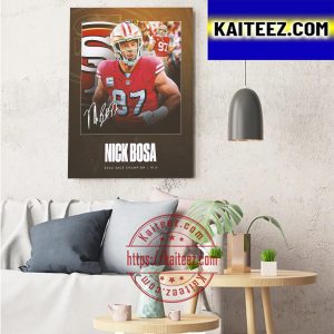 Nick Bosa 2022 Sack Champion San Francisco 49ers NFL Art Decor Poster Canvas