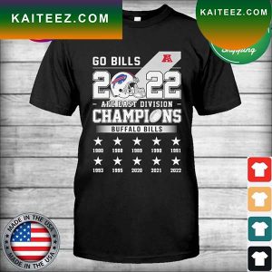 Official Go Bills 2022 AFC East Division Champions Buffalo Bills 1980-2022 T-shirt