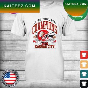 Official Kansas City Super Bowl LVII Champions 2023 matchup helmet T-shirt