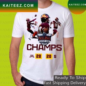 Official Minnesota Football 2022 Bad Boy Mowers Pinstripe Bowl champions poster T-shirt