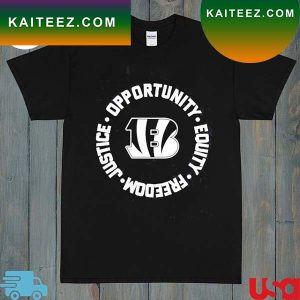Opportunity Equity Freedom Justice Cincinnati Football T-Shirt