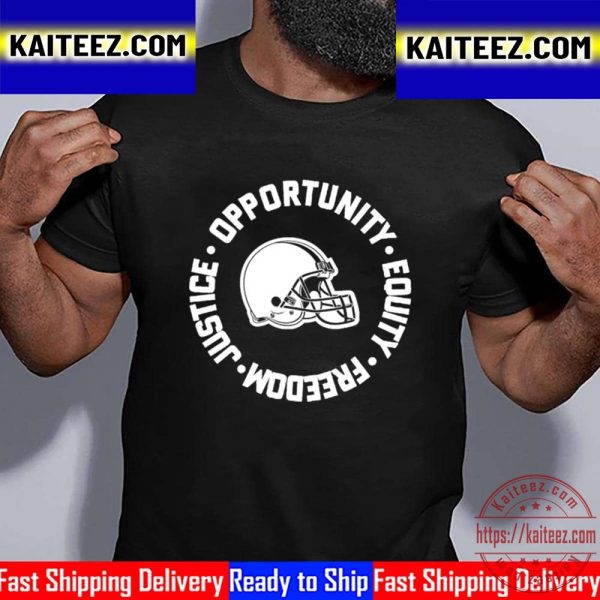Opportunity Equity Freedom Justice Cleveland Football Vintage T-Shirt
