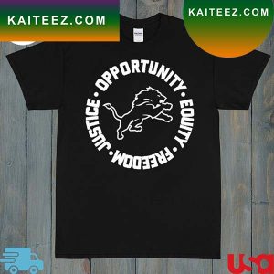 Opportunity Equity Freedom Justice Detroit Football T-Shirt
