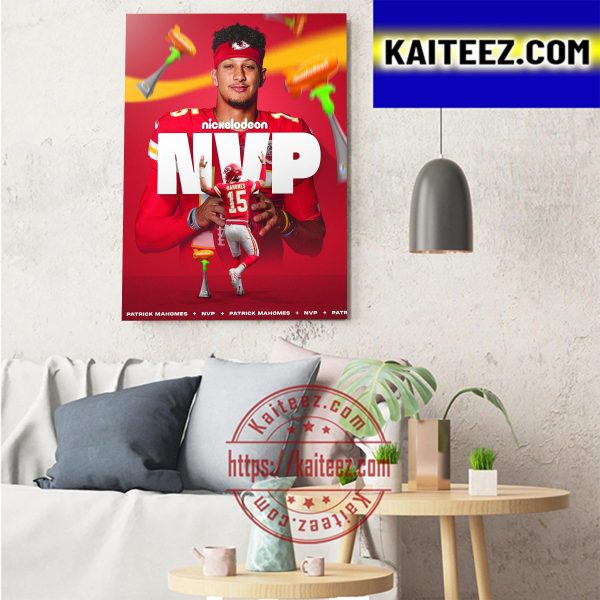 Patrick Mahomes II Is Nickelodeon NVP Art Decor Poster Canvas