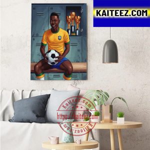 Pele Is The Only Player Ever To Win Three World Cups Art Decor Poster Canvas