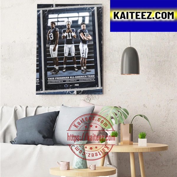 Penn State Football ESPN True Freshman All America Team Art Decor Poster Canvas