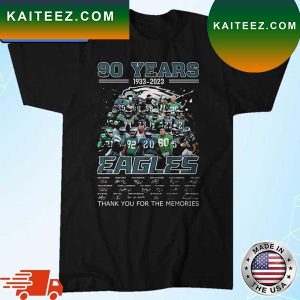 Philadelphia Eagles 90 Years 1933-2023 Thank You For The Memories Signatures T-shirt