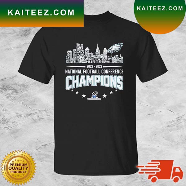 Official Philadelphia Eagles Skyline NFC East DIvision Champions 2022 T- shirt - Kaiteez