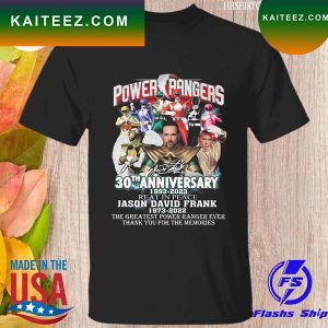 Power rangers 30th anniversary 1993 2023 rest in peace signature T-shirt