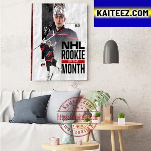 Pyotr Kochetkov NHL Rookie Of The Month For Carolina Hurricanes Art Decor Poster Canvas