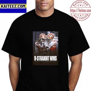 San Francisco 49ers 9 Straight Wins Longest Win Streak For Franchise Since 1997 Vintage T-Shirt