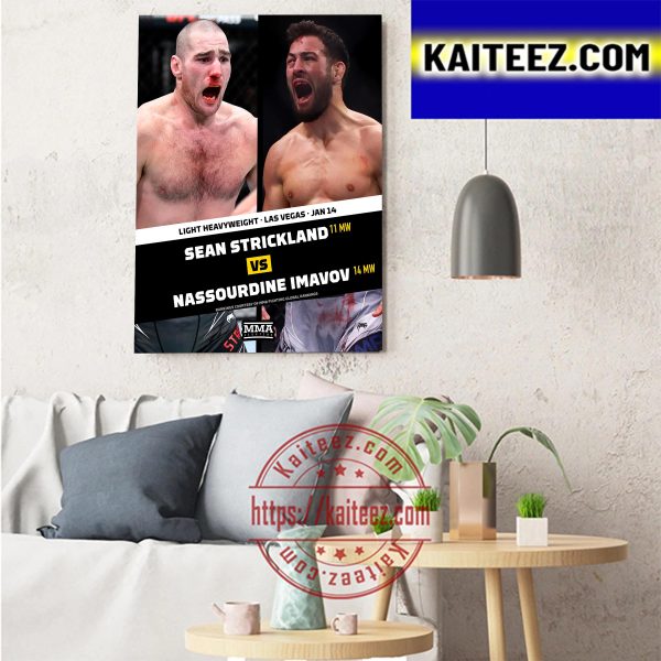 Sean Strickland Vs Nassourdine Imavov For Light Heavyweight In UFC Vegas 67 Art Decor Poster Canvas