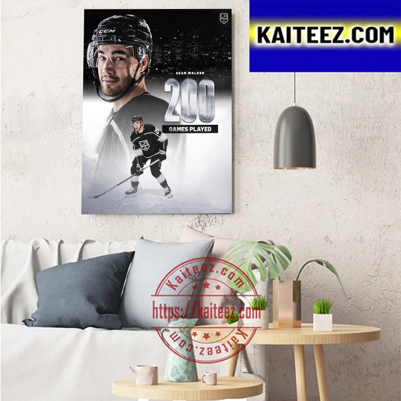 Sean Walker 200 Games NHL Played With Los Angeles Kings Art Decor ...