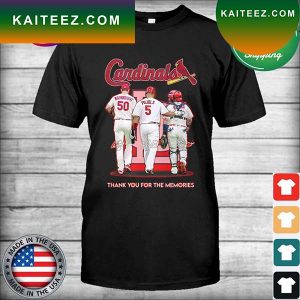 St. Louis Cardinals Wainwright Pujols And Molina Thank You For The Memories signatures T-shirt