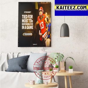 Stetson Bennett Most TDs With Georgia Football In National Championship Game Art Decor Poster Canvas