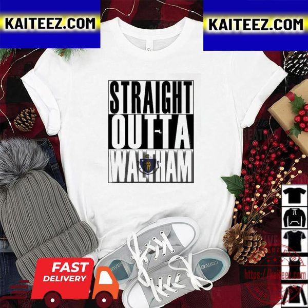 Straight Outta Waltham Massachusetts Flag Vintage T-Shirt