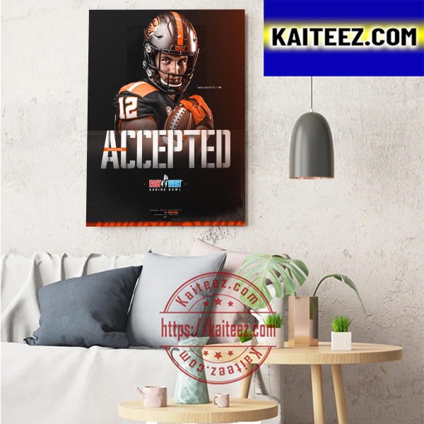 The Oregon State Football Jack Colletto Accepted Invitation East-West Shrine Bowl Art Decor Poster Canvas