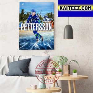 The Vancouver Canucks Elias Pettersson In The 2023 NHL All Star Game In South Florida Art Decor Poster Canvas