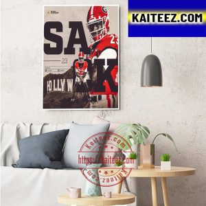 Tykee Smith Sack Georgia Football In National Championship Art Decor Poster Canvas