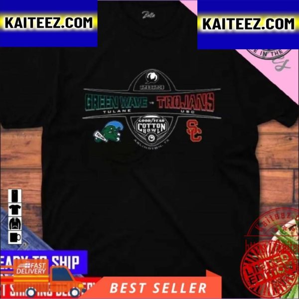 USC Trojans Vs Tulane Green Wave Goodyear Cotton Bowl Arlington 2023 Vintage T-Shirt