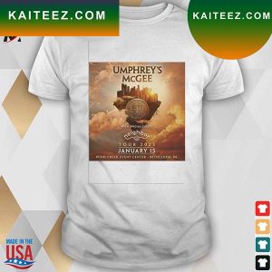 Umphreys Mcgee 2023 tour 25th anniversary jan 15th 2023 Wind Creek Event center Bethlehem PA poster T-shirt
