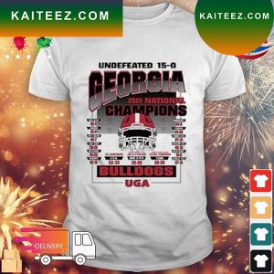 Undefeated 15-0 Georgia Bulldogs 2022 National Champions T-shirt