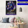 Washington Football 2022 Valero Alamo Bowl Champions Art Decor Poster Canvas