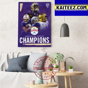 Washington Huskies Football Champions 2022 Valero Alamo Bowl Champions Art Decor Poster Canvas