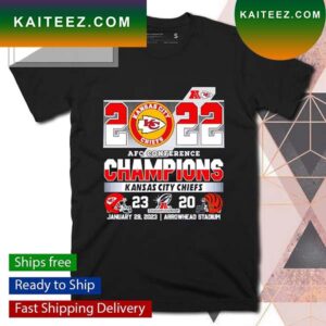 2022 AFC Conference Champions Kansas City Chiefs 23 20 Cincinnati Bengals T-shirt