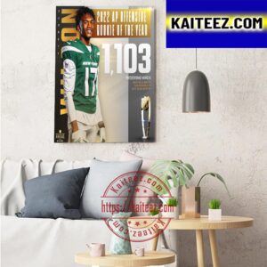 2022 AP NFL Offensive Rookie Of The Year Is Garrett Wilson New York Jets Art Decor Poster Canvas