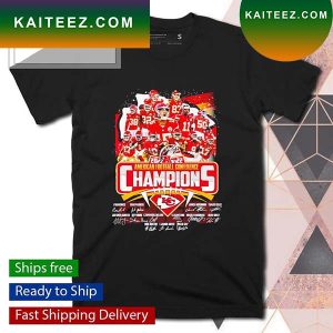 2022 American football conference Champions Kansas City Chiefs signatures T-shirt