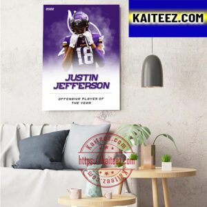 2022 NFL Offensive Player Of The Year Is WR Justin Jefferson Art Decor Poster Canvas