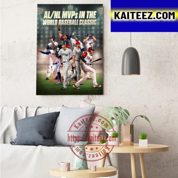 AL NL MVPs In The World Baseball Classic Art Decor Poster Canvas