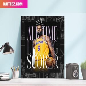 All Time Leading Scorer Los Angeles Lakers LeBron James Scoring King Decorations Canvas-Poster