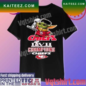 Baby Yoda Patrick Mahomes Kansas City Chiefs Super Bowl LVII Champions 2023 T-shirt
