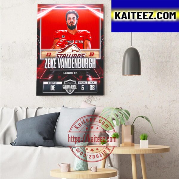 Birmingham Stallions In The 2023 USFL College Draft Select Zeke Vandenburgh Art Decor Poster Canvas