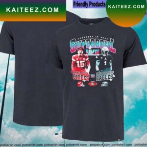 Chiefs vs Eagles Super Bowl Shirt Patrick Mahomes vs Jalen Hurts T-shirt