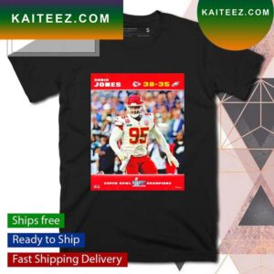 Chris Jones Kansas City Chiefs Super Bowl LVII Champions Sublimated Plaque T-shirt
