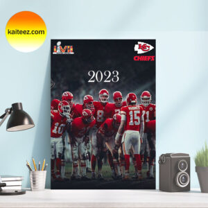 Congratulations Team Kansas City Chiefs To Become A Champion Of Super Bowl LVII 2023 Poster Canvas